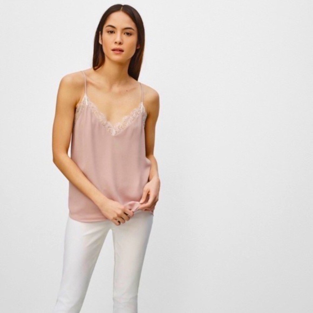 Aritzia * Babaton * Galen Camisole Eyelash Lace Detail * Mauve * Sz M *